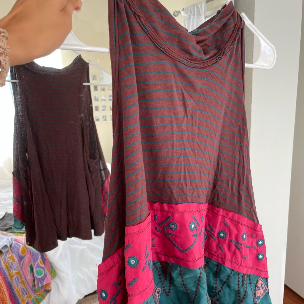 Free People Cowl Neck Colorful top